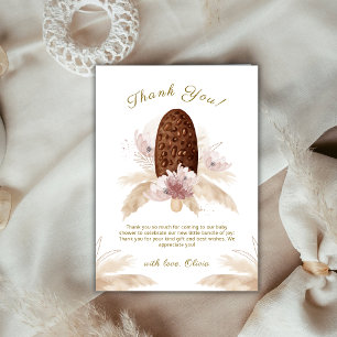 Elegant Boho Floral Ice Cream Pop Baby Shower Thank You Card