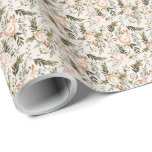 Elegant Boho Floral Ivory Terracotta  Wrapping Paper<br><div class="desc">Beautiful wrapping paper featuring a hand painted boho floral pattern in olive green,  ivory,  and terracotta burnt orange over an ivory background. Background colour can be customised,  if desired. Perfect for any occasion - birthday,  christmas,  weddings,  and more!</div>