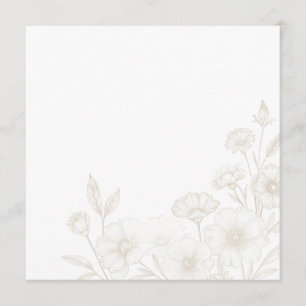 Elegant Boho Floral Line Art Frame Background Menu