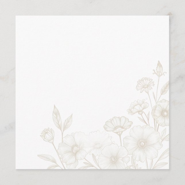 Elegant Boho Floral Line Art Frame Background Menu (Front)