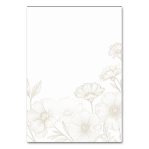 Elegant Boho Floral Line Art Frame Background Table Number