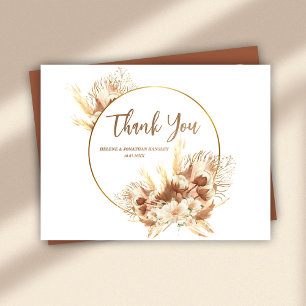 Elegant Boho Floral Terracotta Wedding Thank You Postcard