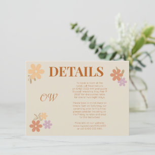 Elegant Boho Floral Wedding enclosure card