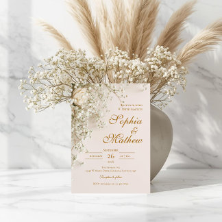 Elegant Boho Floral Wedding  Invitation