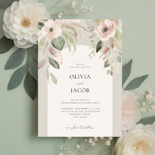 Elegant Boho Floral Wedding Invitation