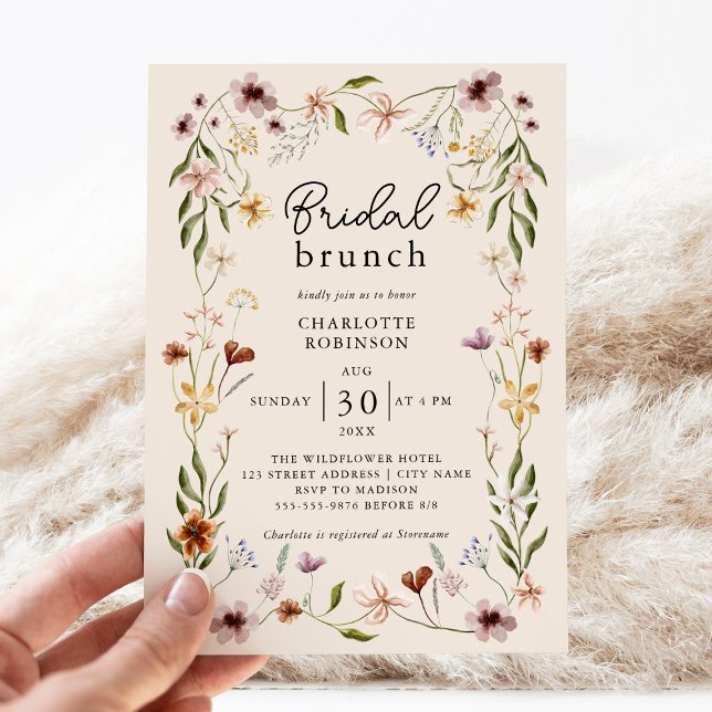 Elegant Boho Floral Wildflower Bridal Brunch Invitation (Creator Uploaded)