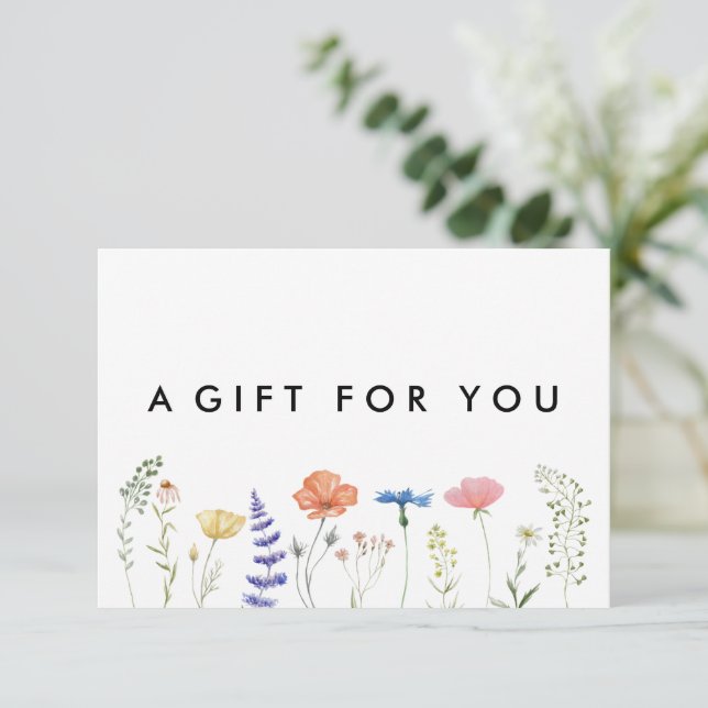 Elegant Boho Floral Wildflower Gift Certificate (Standing Front)
