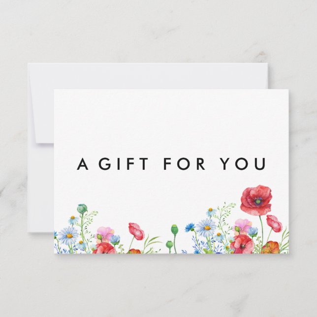 Elegant Boho Floral Wildflower Gift Certificate (Front)