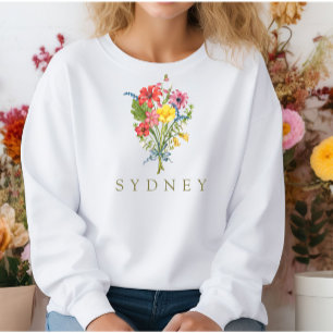 Elegant Boho Floral Wildflower Sweatshirt