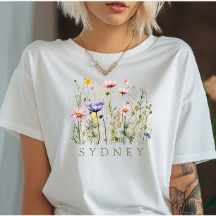 Elegant Boho Floral Wildflower T-Shirt