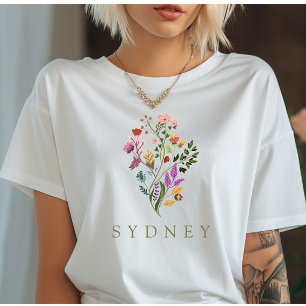 Elegant Boho Floral Wildflower T-Shirt