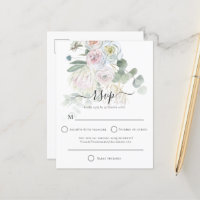 Elegant Boho Florals Eucalyptus Wedding RSVP