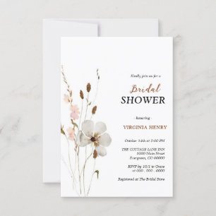 Elegant Boho Flower Bride's Shower Invitation