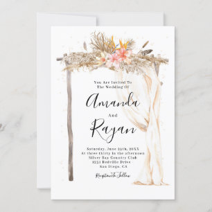 Elegant Boho Flowers Canopy Wedding Invitation