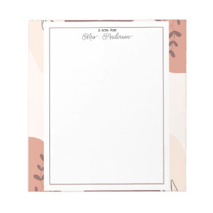 Elegant Boho Frame Teacher  Notepad