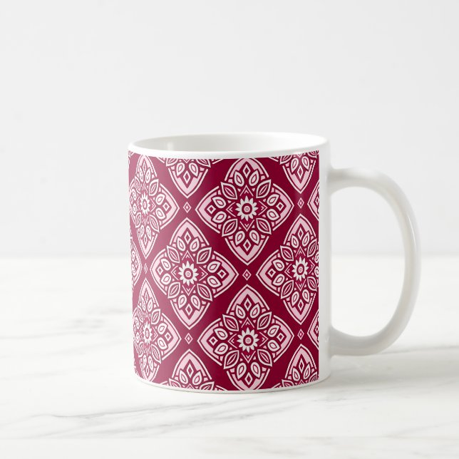 Elegant Boho Geometric Floral Pattern Coffee Mug (Right)