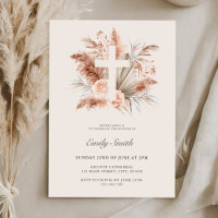 Elegant Boho Girl Floral Baptism