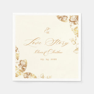 Elegant Boho Gold Autumn Wedding Napkin