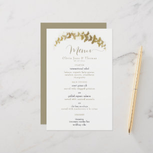 Elegant Boho Gold Butterflies Classy Wedding Menu