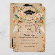 Elegant Boho Graduation Invitation Card
