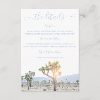 Elegant Boho Greenery Joshua Tree Wedding Details Enclosure Card