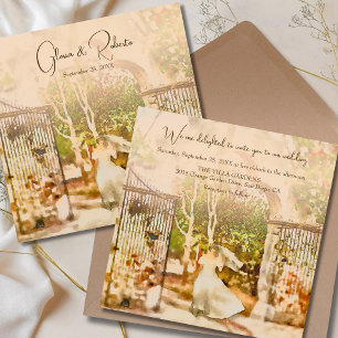 Elegant Boho Hacienda Garden Mexican Wedding  Invitation