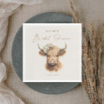Elegant Boho Highland Cow Bridal Shower Napkin<br><div class="desc">Elegant Boho Highland Cow Bridal Shower Napkins. Click the edit/personalise button to customise this design.</div>