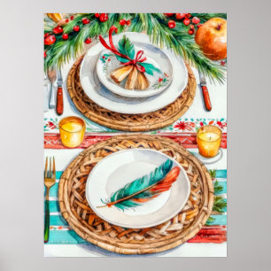 Elegant Boho-Inspired Christmas Holiday Décor Poster