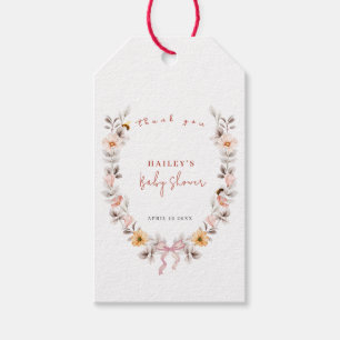 Elegant Boho Little Wildflower Wreath Baby Shower Gift Tags