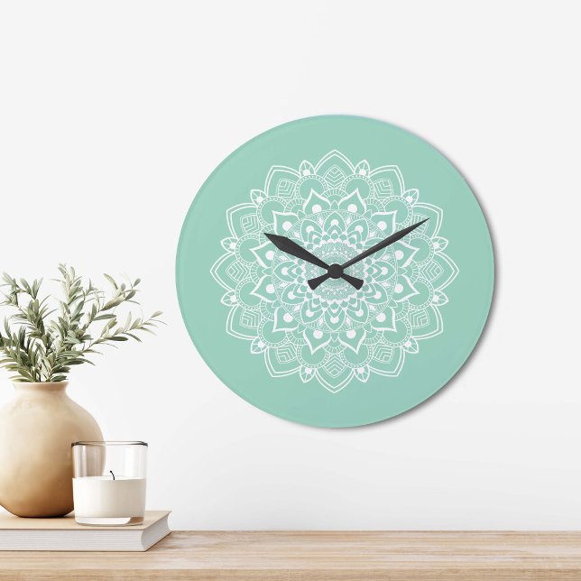 Elegant Boho Mandala  Large Clock (Creator Uploaded)
