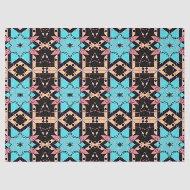 Elegant Boho Mystical Mosaic Geometric Pattern Tissue Paper (Front)