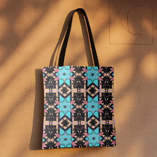 Elegant Boho Mystical Mosaic Geometric Pattern Tote Bag