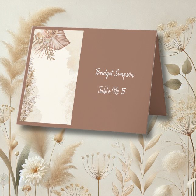Elegant Boho Neutral Wedding single guest card (Creator Uploaded)
