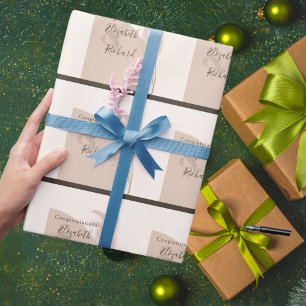 Elegant Boho Pampas Grass Modern Wedding Wrapping Paper