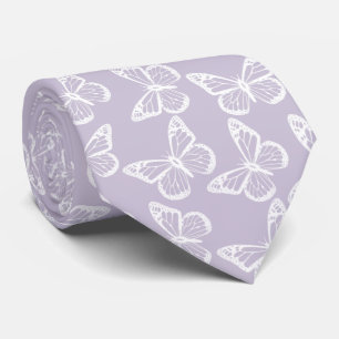  Elegant Boho Pattern Groomsmen Butterfly Lavender Tie
