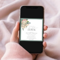 Elegant Boho Protea Watercolor Bridal Shower