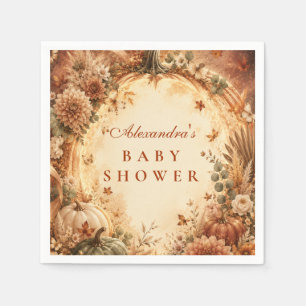 Elegant Boho Pumpkin Baby Shower Napkin