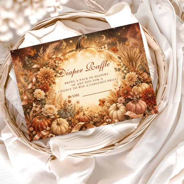 Elegant Boho Pumpkin Diaper Raffle Enclosure Card (Creator Uploaded)