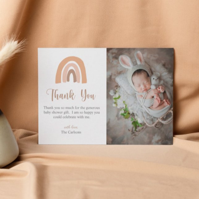 Elegant Boho Rainbow Baby Shower Thank You Card (Creator Uploaded)