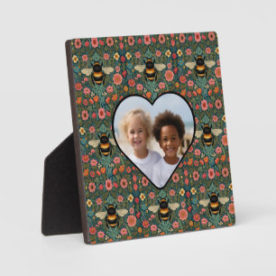 Elegant boho retro bumblebee spring florals  plaque