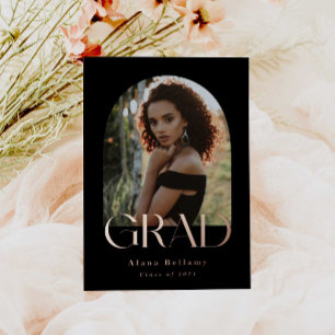Elegant Boho Rose Foil Grad Announcement