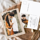 Elegant Boho Save the Date Photo Minimalist Announcement Postcard<br><div class="desc">Wedding Boho Terracotta Save the Date Cards that have a photo on the front. The Save the Date cards contain a modern hand lettered cursive script typography that are elegant,  simple and modern to use after you minimalist simple wedding day celebration.</div>