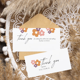 Elegant Boho Script Floral  Thank You Card