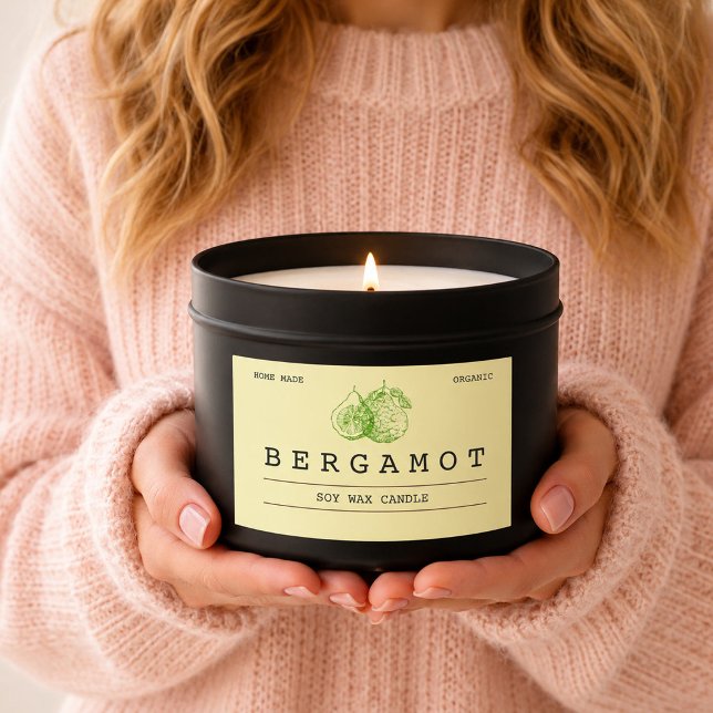 Elegant Boho Soft Green Bergamot Candle Labels (Creator Uploaded)