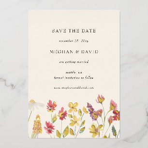 Elegant Boho Summer Wildflower Save the Date 