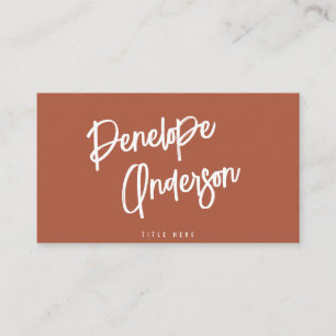 Elegant Boho Terracotta Burnt Orange QR Code Chic Business Card