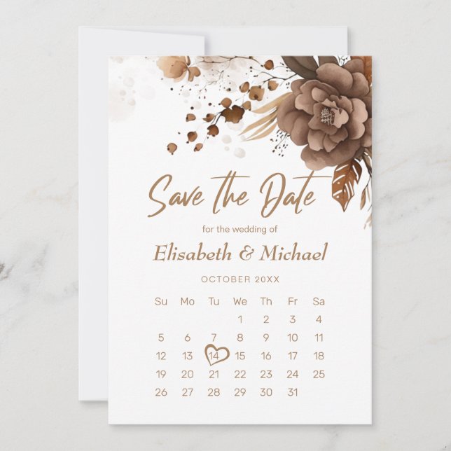Elegant Boho Terracotta Save The Date Wedding  Invitation (Front)