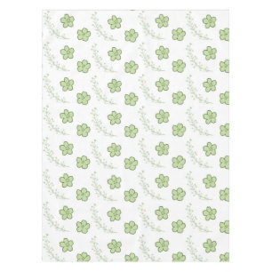 Elegant Boho Vintage Green Floral Pattern Spring Tablecloth