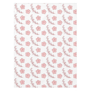 Elegant Boho Vintage Pink Floral Pattern Spring  Tablecloth