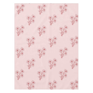 Elegant Boho Vintage Pink Floral Pattern Spring  Tablecloth